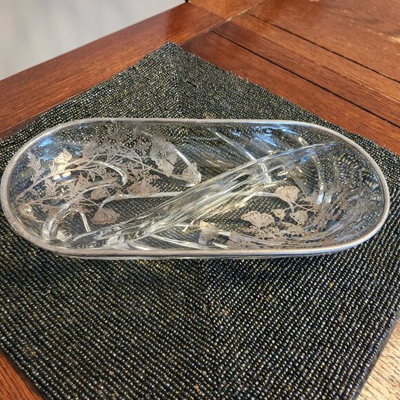 Vintage Silver City Silver Overlay Divided Relish Dish - Picture 7 of 7